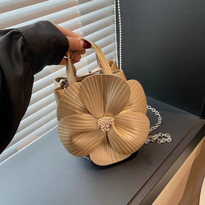 Floral Chain Strap Crossbody Shoulder Bag