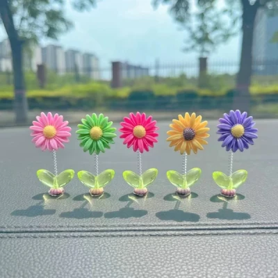 5 Pcs Multi-Color Sunflower Car Dashboard Ornaments